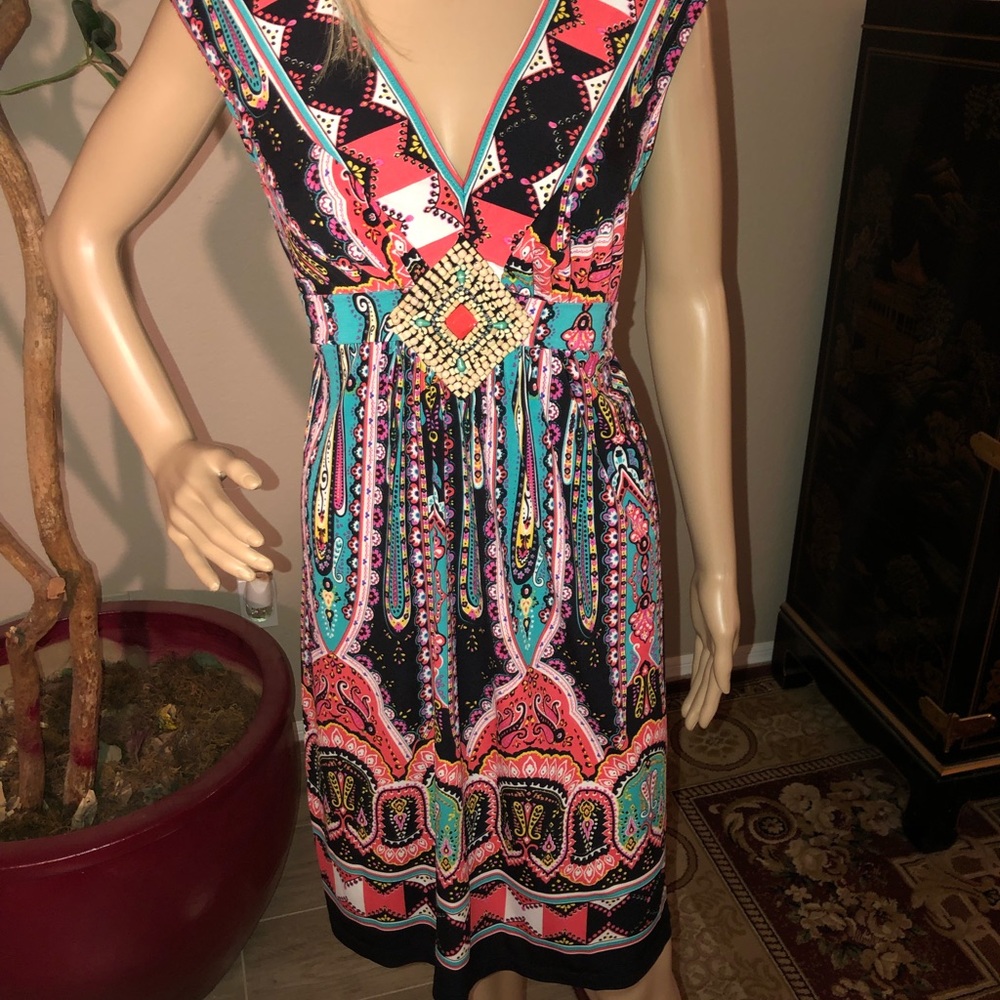Beautiful multi colored dress.